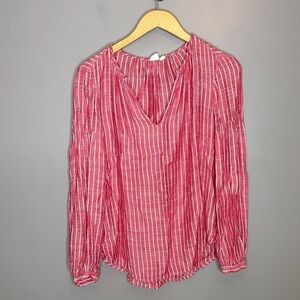 Gap striped lightweight long sleeve blouse